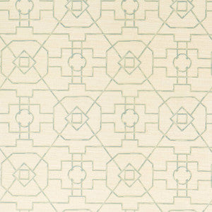 Thibaut Wallpaper East Gate Cream and Aqua T41152
