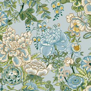 Thibaut Wallpaper Peony Garden Spa Blue T42020