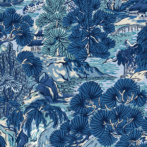 Thibaut Wallpaper Pagoda Trees Blues T42023