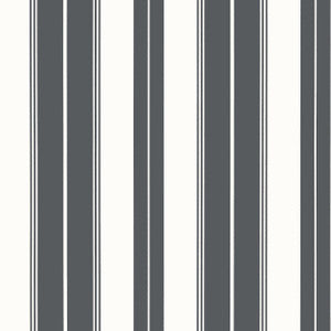 Thibaut Wallpaper Norfolk Stripe Charcoal Black T44050