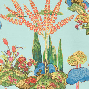 Thibaut Wallpaper Orleans Turquoise T45030