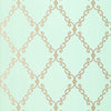 Thibaut Wallpaper LONDON TRELLIS - Metallic on Aqua