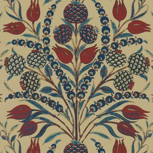 Thibaut Wallpaper Corneila Red and Teal T72601
