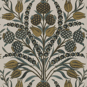 Thibaut Wallpaper Corneila Grey and Gold T72604