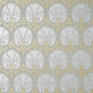 Thibaut Wallpaper Turkish Damask Metallic Gold and Silver T72610