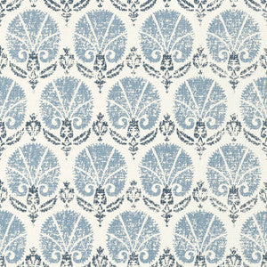Thibaut Wallpaper Turkish Damask Blue and White T72611