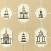 Thibaut Wallpaper ORIENTAL TOILE - Black on Taupe