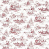 Thibaut Wallpaper PETITE TOILE - Red on Cream