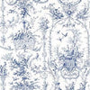 Thibaut Wallpaper ROCKWOOD TOILE - Navy on White