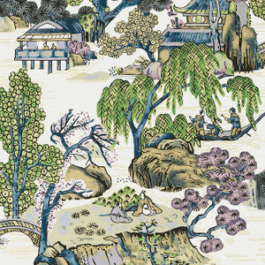 Thibaut Wallpaper Asian Scenic Purple and Blue T75459