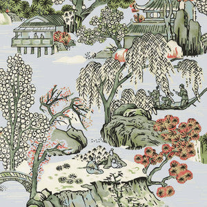 Thibaut Wallpaper Asian Scenic Robin's Egg T75460