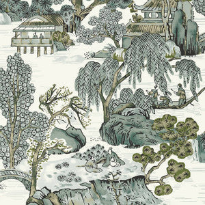 Thibaut Wallpaper Asian Scenic Grey T75463