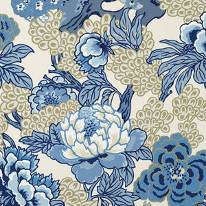 Thibaut Wallpaper Honshu Blue and Beige T75487