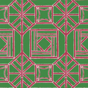 Thibaut Wallpaper Shoji Panel Green and Pink T75517