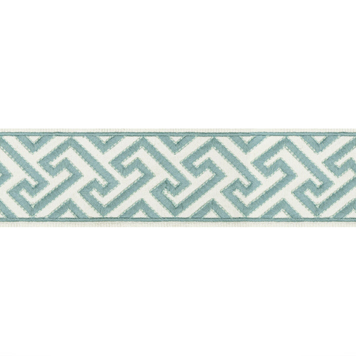 Sanchi Tape Aqua by Brunschwig & Fils Trim Brunschwig & Fils Trim Sanchi Tape AquaTrim TREILLIS PASSEMENTERIE POLYESTER - 100% India </p><p>Repeat: H: 2.37, V: 1.77 2.37 - Fabric Carolina -