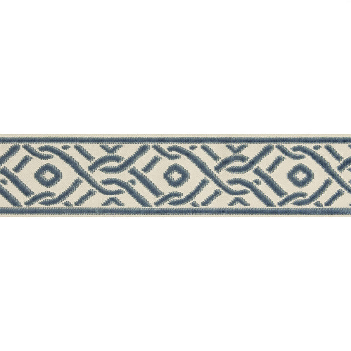 Pailou Tape Blue by Brunschwig & Fils Trim Brunschwig & Fils Trim Pailou Tape BlueTrim TREILLIS PASSEMENTERIE VISCOSE - 57%;COTTON - 43% India </p><p>Repeat: H: 3.25, V: 4.75 3.25 - Fabric Carolina -
