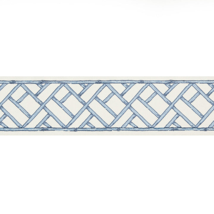 Torana Tape French Blue by Brunschwig & Fils Trim Brunschwig & Fils Trim Torana Tape French BlueTrim TREILLIS PASSEMENTERIE COTTON - 76%;VISCOSE - 24% India </p><p>Repeat: H: 3.75, V: 7.7 3.75 - Fabric Carolina -