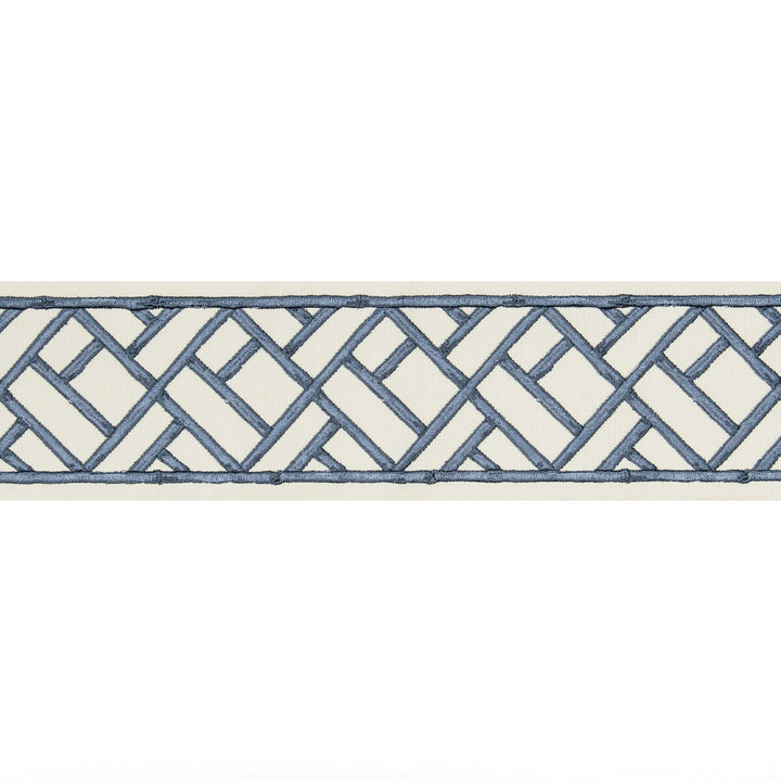 Torana Tape Blue by Brunschwig & Fils Trim Brunschwig & Fils Trim Torana Tape BlueTrim TREILLIS PASSEMENTERIE COTTON - 76%;VISCOSE - 24% India </p><p>Repeat: H: 3.75, V: 7.7 3.75 - Fabric Carolina -