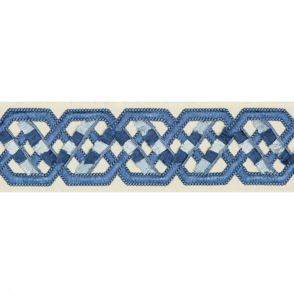 Loriyan Tape Delft by Brunschwig & Fils Trim Brunschwig & Fils Trim Loriyan Tape DelftTrim TREILLIS PASSEMENTERIE RAYON - 71%;POLYESTER - 29% India </p><p>Repeat: H: 2.56, V: 3.74 2.56 - Fabric Carolina -