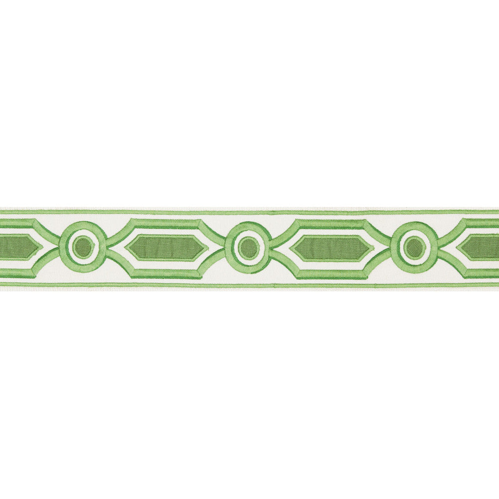 Ganden Tape Green by Brunschwig & Fils Trim Brunschwig & Fils Trim Ganden Tape GreenTrim TREILLIS PASSEMENTERIE POLYESTER - 76%;LINEN - 24% India </p><p>Repeat: H: 2.17, V: 5.12 2.17 - Fabric Carolina -