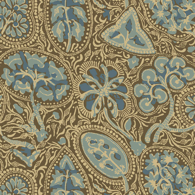 Cochin Aqua and Brown T88718 by Thibaut Wallpaper Thibaut Wallpaper Cochin Aqua and Brown T88718Wallpaper Trade Routes Wallpaper U.S.A. </p><p>Repeat: V: 25.25 27 - Fabric Carolina -