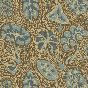 Thibaut Wallpaper Cochin Aqua and Brown T88718