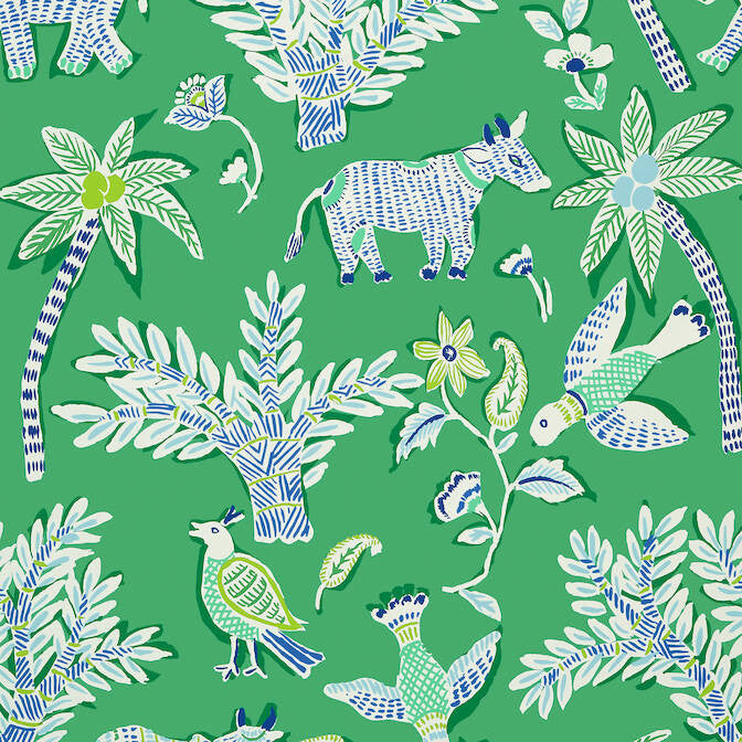Goa Green T88721 by Thibaut Wallpaper Thibaut Wallpaper Goa Green T88721Wallpaper Trade Routes Wallpaper U.S.A. </p><p>Repeat: V: 36 27 - Fabric Carolina -