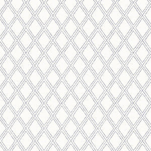 Thibaut Wallpaper Bonaire Navy on White T88754