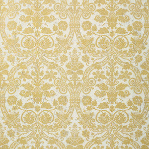 Thibaut Wallpaper Curtis Damask Metallic Gold on White T89116