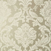 Thibaut Wallpaper Passaro Damask Cream on Metallic Pewter T89136