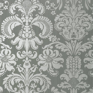 Thibaut Wallpaper Ashley Metallic Silver on Grey T89171