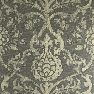 Thibaut Wallpaper Pravata Damask Smoke on Foil T89177