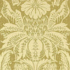 Thibaut Wallpaper BEAUFORT DAMASK - Metallic on Olive