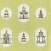 Thibaut Wallpaper ORIENTAL TOILE - Black on Apple