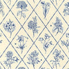 Thibaut Wallpaper POSY - Blue on Cream