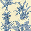 Thibaut Wallpaper TROPICAL TOILE - Blue on Cream