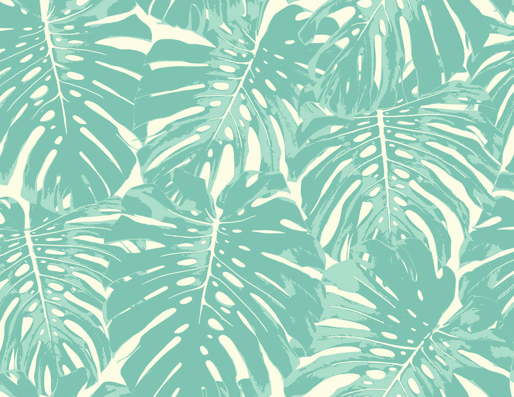 Jamaica Teal and White TA20014 by Seabrook Designs Designer Wallpaper