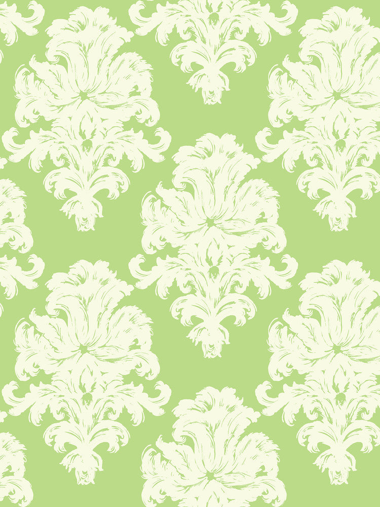 Montserrat Olive Green and Off-White TA20104 by Seabrook Designs Designer Wallpaper