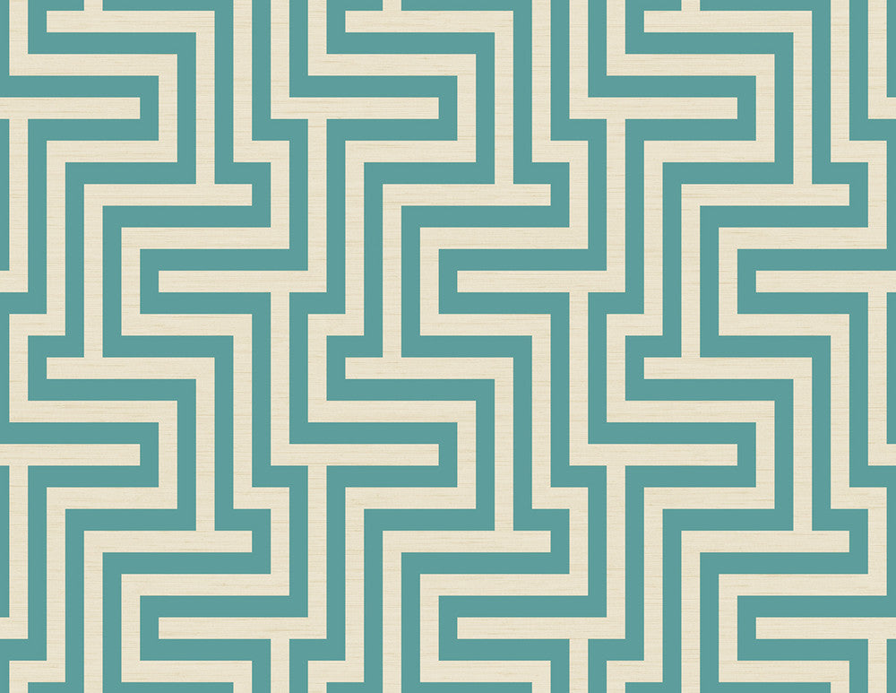 Martinique Sea Green and White TA20404 by Seabrook Designs Designer Wallpaper