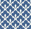 Seabrook Designs Wallpaper Grenada Prussian Blue and White TA20802