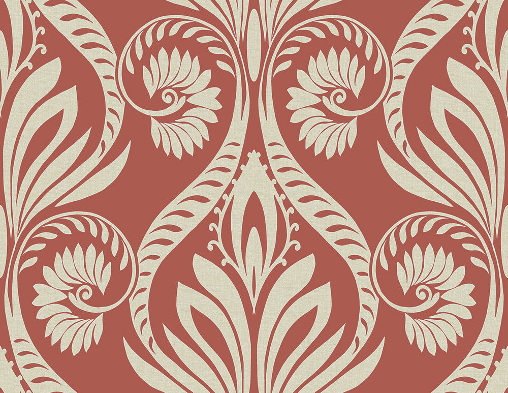 Bonaire Scarlet Red and Off-White TA21001 by Seabrook Designs Designer Wallpaper