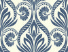 Seabrook Designs Wallpaper Bonaire Navy Blue and White TA21002