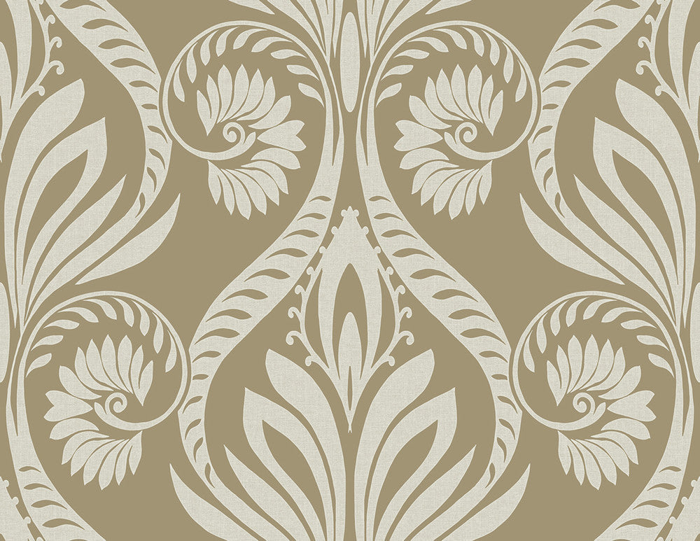 Bonaire Metallic Gold and Off-White TA21006 by Seabrook Designs Designer Wallpaper