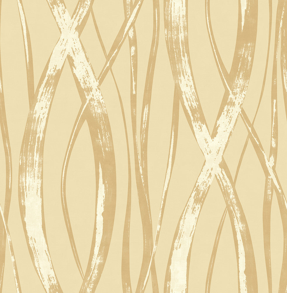Barbados Metallic Gold, Oat, and Off-White TA21105 by Seabrook Designs Designer Wallpaper