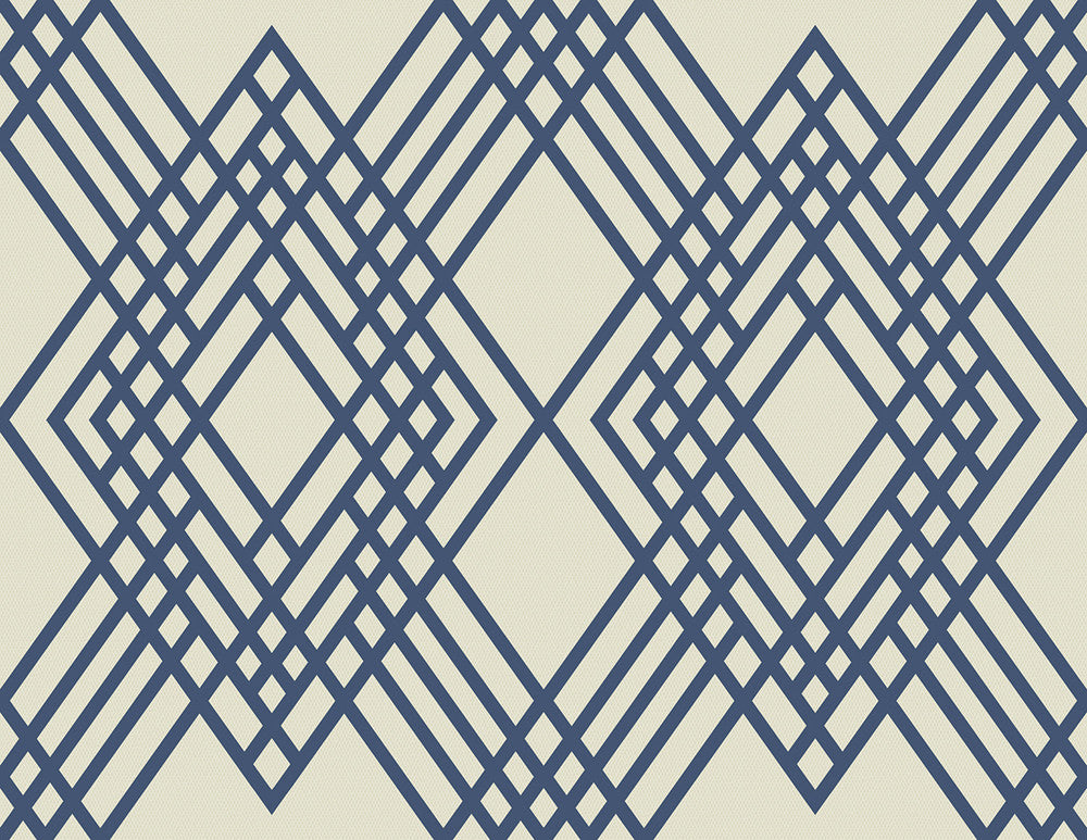 Cayman Prussia Blue and Off-White TA21302 by Seabrook Designs Designer Wallpaper