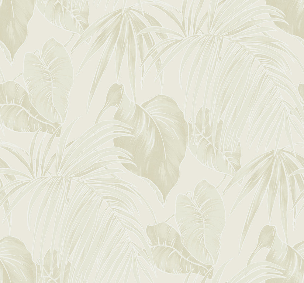 Dominica Metallic Gold, Off-White, and Light Tan TA21605 by Seabrook Designs Designer Wallpaper