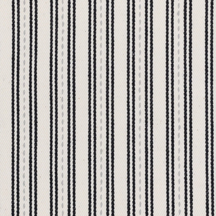 Tara 5 Storm by Stout Designer Fabric JUST STRIPES DENIM/SLATE 100%COT PORTUGAL FLAME RETARDANT-U.F.A.C. CLASS 1 CATB 117-2013 Horizontal: 1.125 and Vertical: 0.000 54 in - Swanky Fabrics -