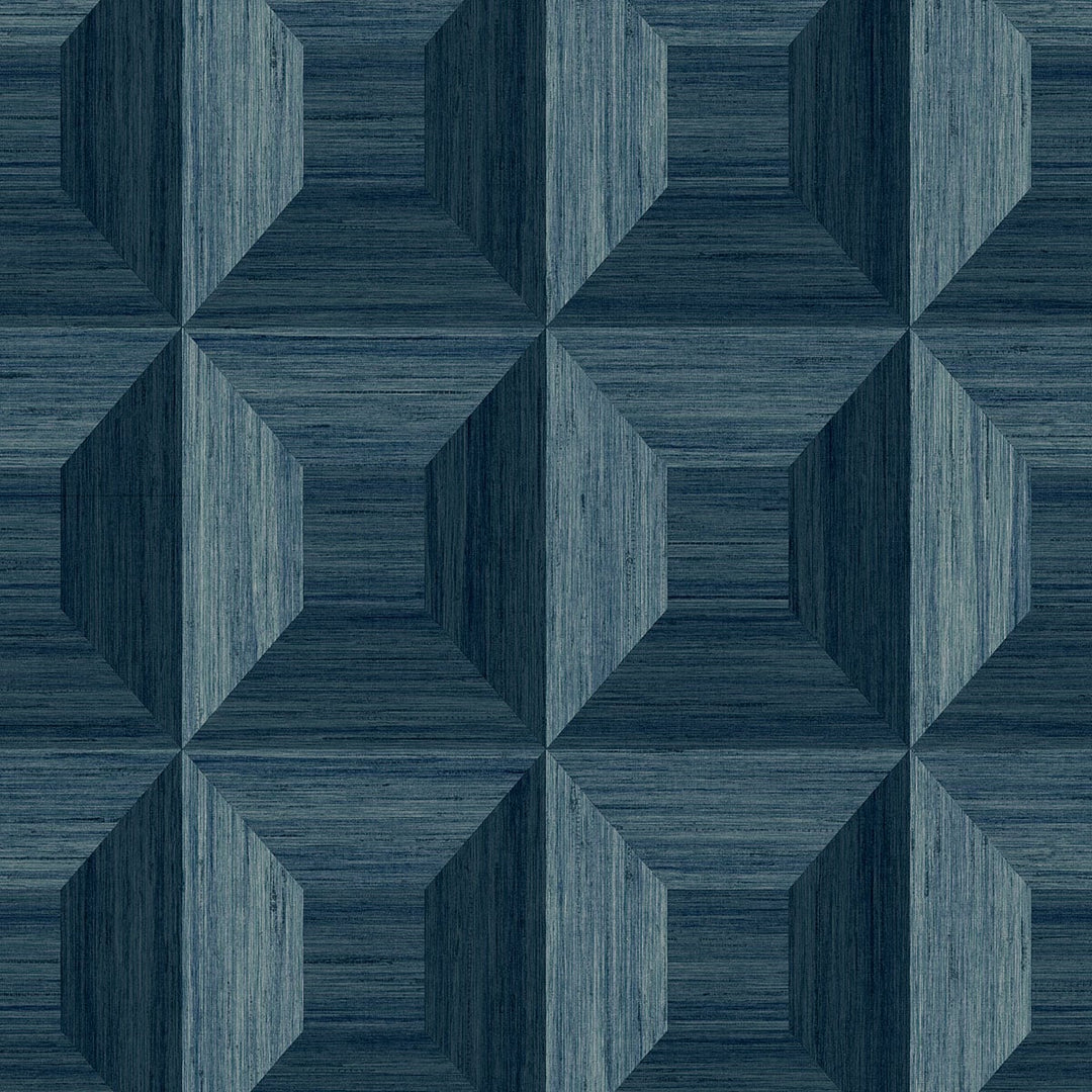 Squared Away Geometric Blue TC70602 by Seabrook Designs Designer Wallpaper