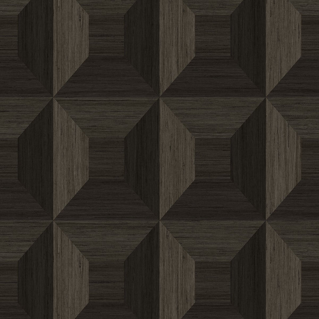 Squared Away Geometric Brown TC70606 by Seabrook Designs Designer Wallpaper