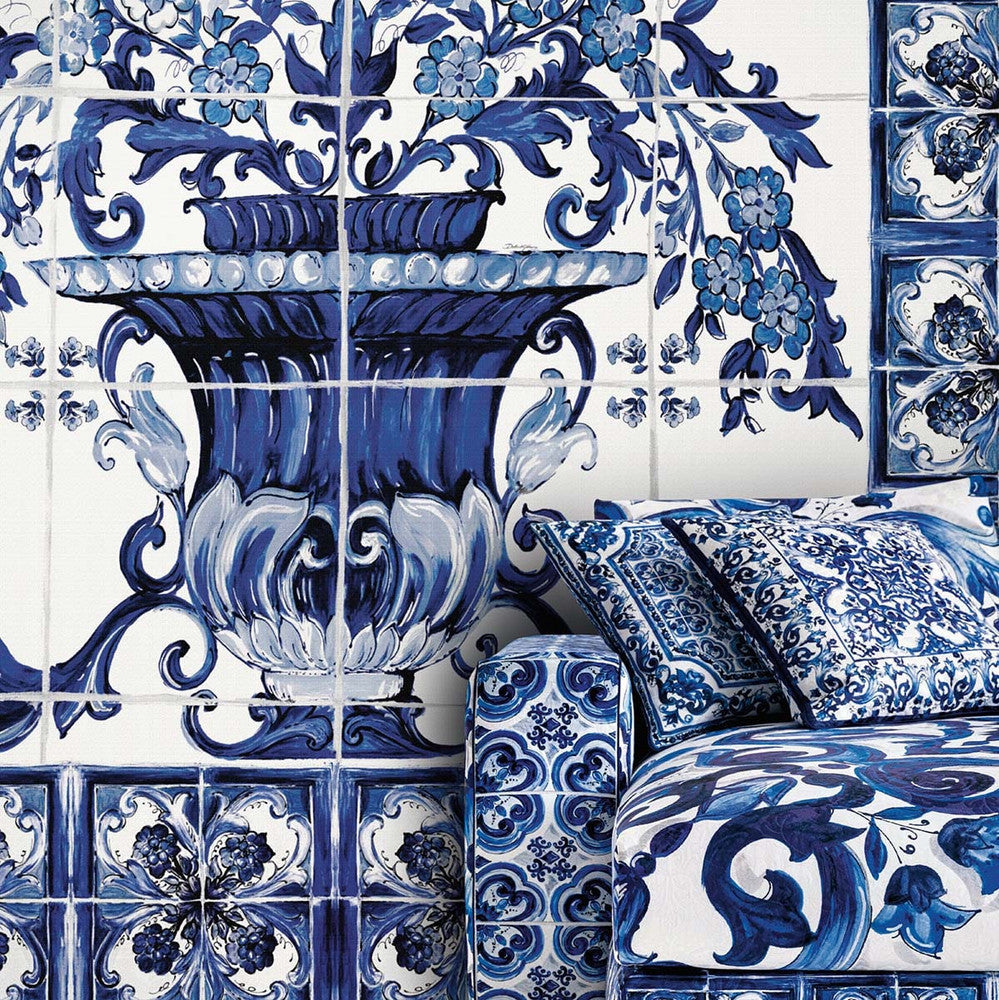 Vase Mediterraneo Mural Frederico TCW001TCAI8UB003 by Dolce & Gabbana Casa Designer Wallpaper